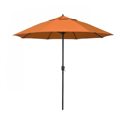 California Umbrella 7.5' Bronze Aluminum Market Patio Umbrella, Sunbrella Tangerine 194061336113